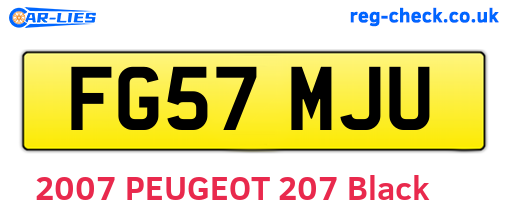 FG57MJU are the vehicle registration plates.