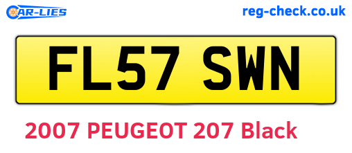 FL57SWN are the vehicle registration plates.