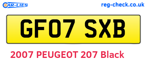 GF07SXB are the vehicle registration plates.