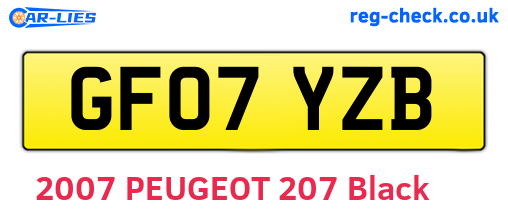 GF07YZB are the vehicle registration plates.