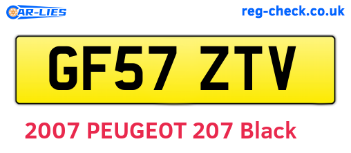 GF57ZTV are the vehicle registration plates.