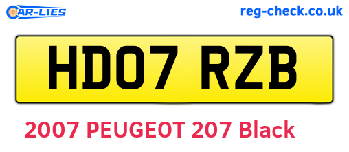 HD07RZB are the vehicle registration plates.