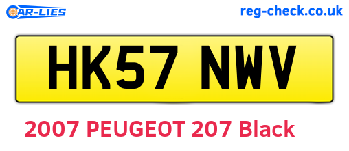 HK57NWV are the vehicle registration plates.