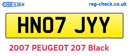 HN07JYY are the vehicle registration plates.