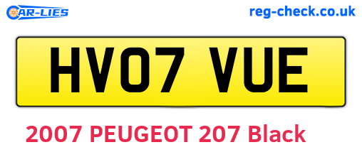 HV07VUE are the vehicle registration plates.
