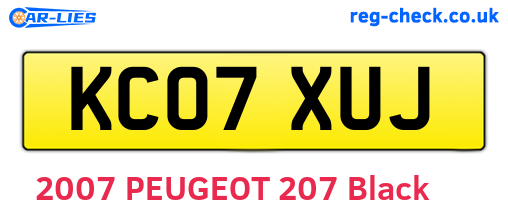 KC07XUJ are the vehicle registration plates.
