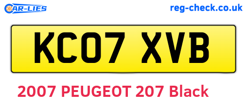KC07XVB are the vehicle registration plates.