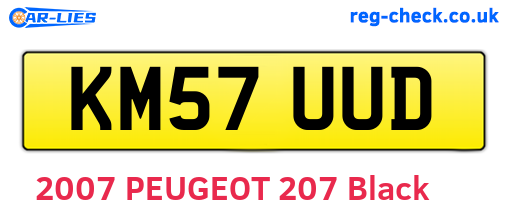 KM57UUD are the vehicle registration plates.