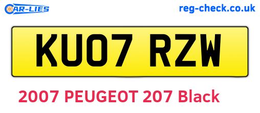KU07RZW are the vehicle registration plates.