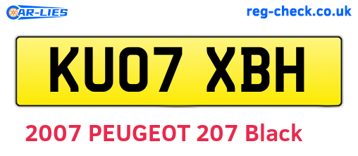 KU07XBH are the vehicle registration plates.