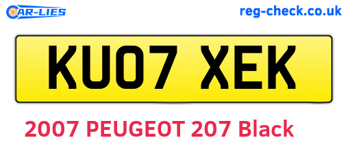 KU07XEK are the vehicle registration plates.