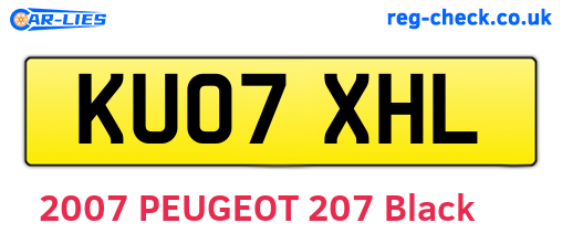 KU07XHL are the vehicle registration plates.