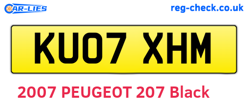 KU07XHM are the vehicle registration plates.