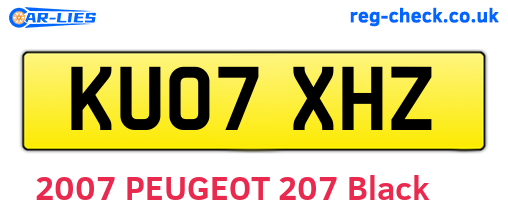 KU07XHZ are the vehicle registration plates.
