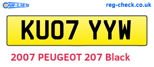 KU07YYW are the vehicle registration plates.