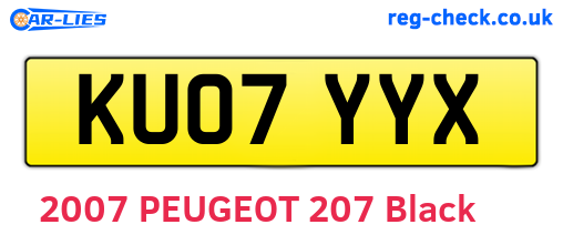 KU07YYX are the vehicle registration plates.