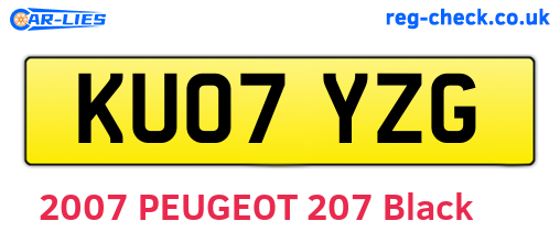 KU07YZG are the vehicle registration plates.