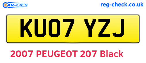 KU07YZJ are the vehicle registration plates.