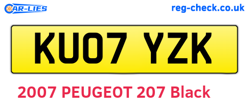 KU07YZK are the vehicle registration plates.