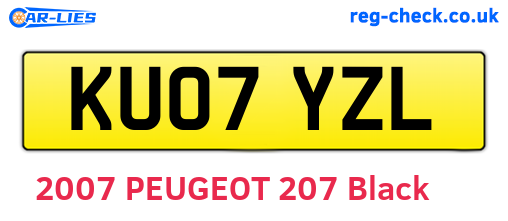 KU07YZL are the vehicle registration plates.