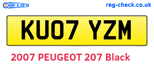 KU07YZM are the vehicle registration plates.