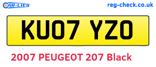 KU07YZO are the vehicle registration plates.