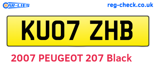 KU07ZHB are the vehicle registration plates.