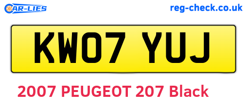 KW07YUJ are the vehicle registration plates.