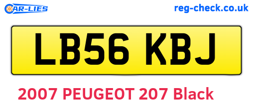 LB56KBJ are the vehicle registration plates.