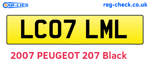 LC07LML are the vehicle registration plates.