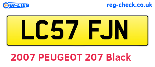 LC57FJN are the vehicle registration plates.