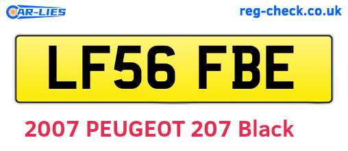 LF56FBE are the vehicle registration plates.