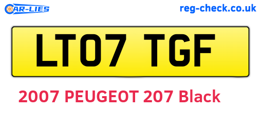 LT07TGF are the vehicle registration plates.