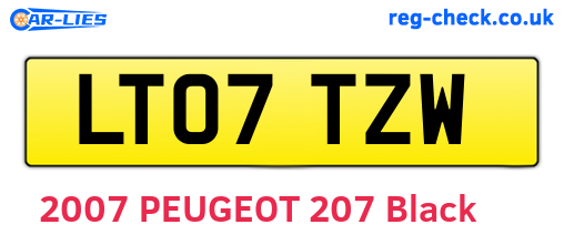 LT07TZW are the vehicle registration plates.