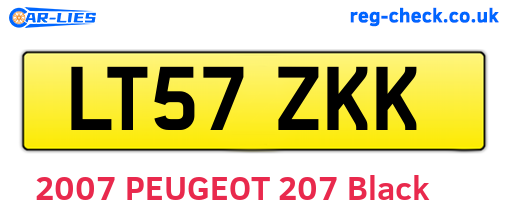 LT57ZKK are the vehicle registration plates.