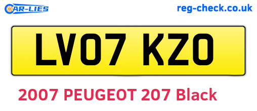 LV07KZO are the vehicle registration plates.