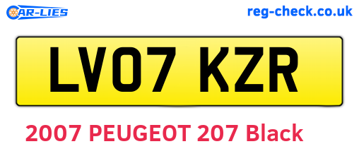 LV07KZR are the vehicle registration plates.
