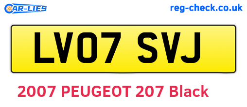 LV07SVJ are the vehicle registration plates.