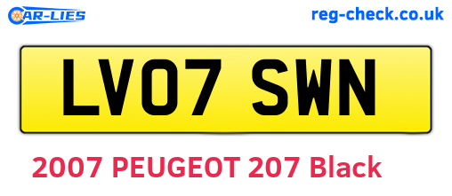 LV07SWN are the vehicle registration plates.