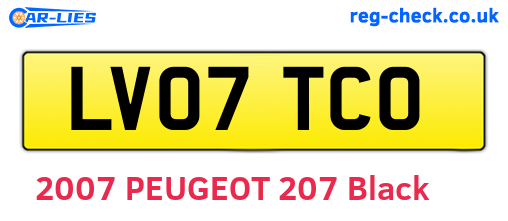 LV07TCO are the vehicle registration plates.