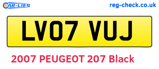 LV07VUJ are the vehicle registration plates.