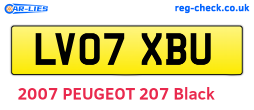 LV07XBU are the vehicle registration plates.