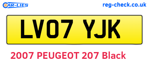 LV07YJK are the vehicle registration plates.