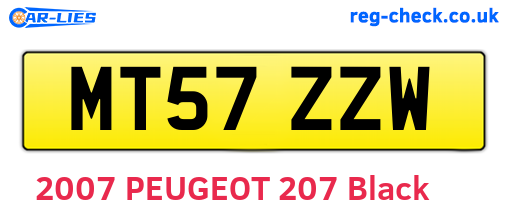 MT57ZZW are the vehicle registration plates.