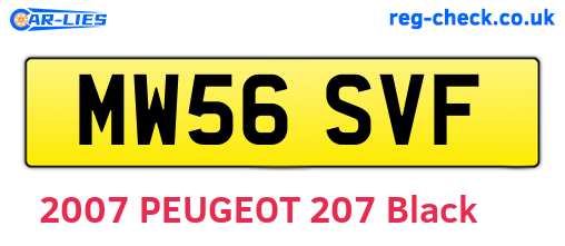 MW56SVF are the vehicle registration plates.