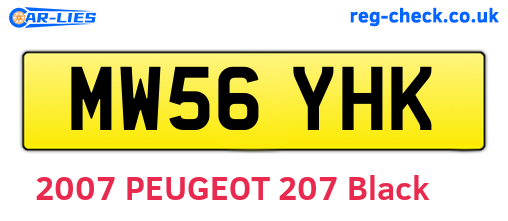 MW56YHK are the vehicle registration plates.