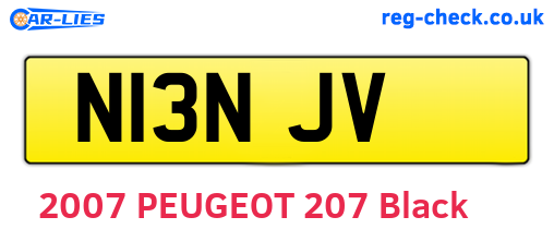 N13NJV are the vehicle registration plates.