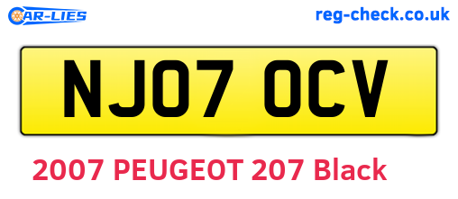 NJ07OCV are the vehicle registration plates.