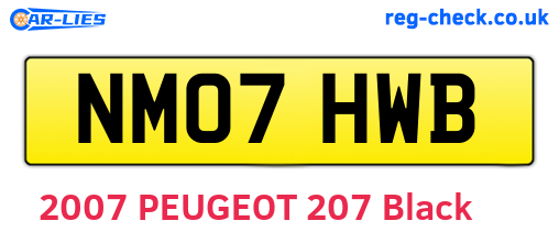 NM07HWB are the vehicle registration plates.