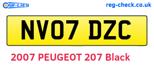 NV07DZC are the vehicle registration plates.